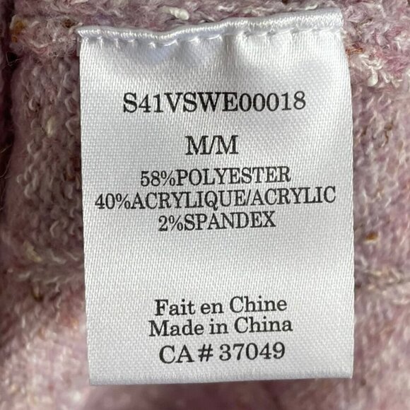 SAN FRANSISCO Like New Light Pink Sweater Pearl-Like Buttons Kangaroo Pocket Med - Picture 12 of 16